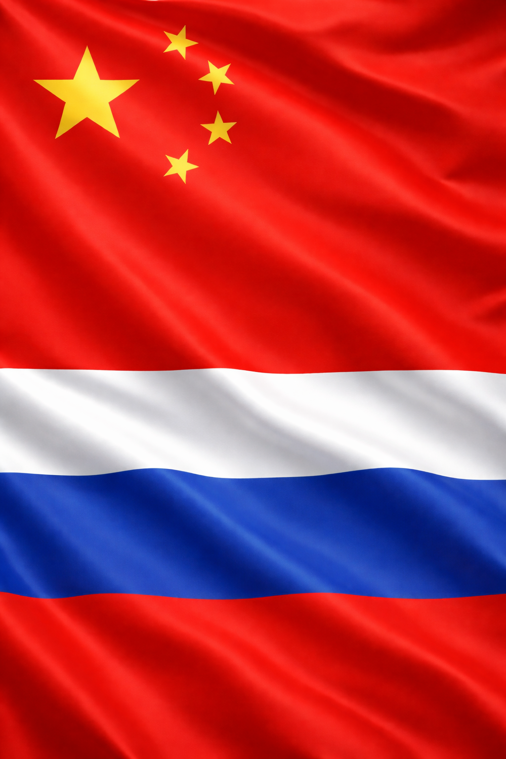 China and Russia flags