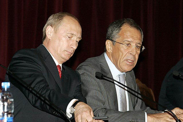 Sergei Lavrov making a speech